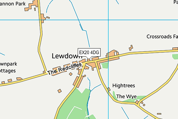 EX20 4DG map - OS VectorMap District (Ordnance Survey)