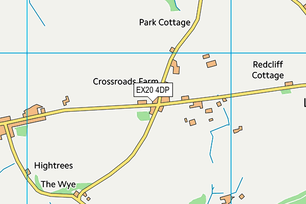 Lewdown Victory Hall map (EX20 4DP) - OS VectorMap District (Ordnance Survey)