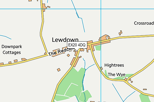 EX20 4DQ map - OS VectorMap District (Ordnance Survey)