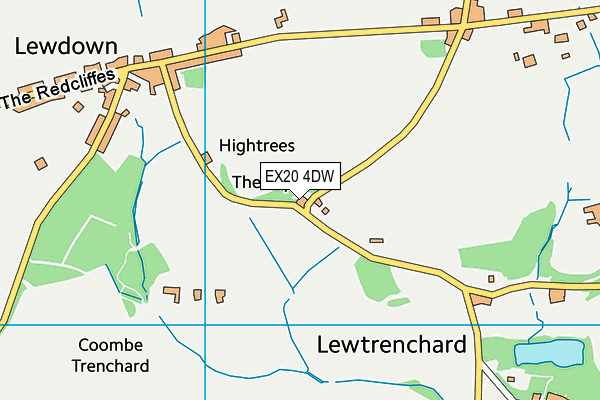 EX20 4DW map - OS VectorMap District (Ordnance Survey)