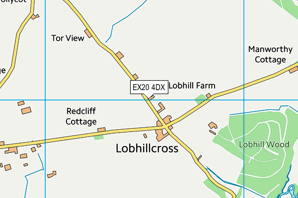 EX20 4DX map - OS VectorMap District (Ordnance Survey)