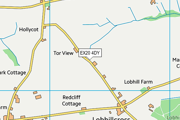 EX20 4DY map - OS VectorMap District (Ordnance Survey)