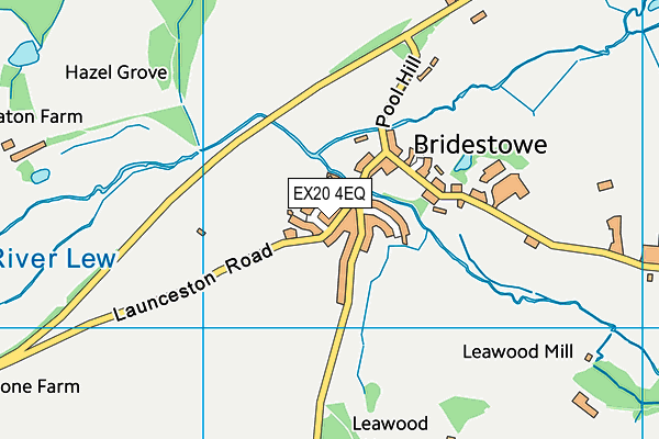 Bridestowe Cricket Club map (EX20 4EQ) - OS VectorMap District (Ordnance Survey)