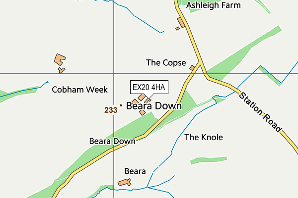 EX20 4HA map - OS VectorMap District (Ordnance Survey)