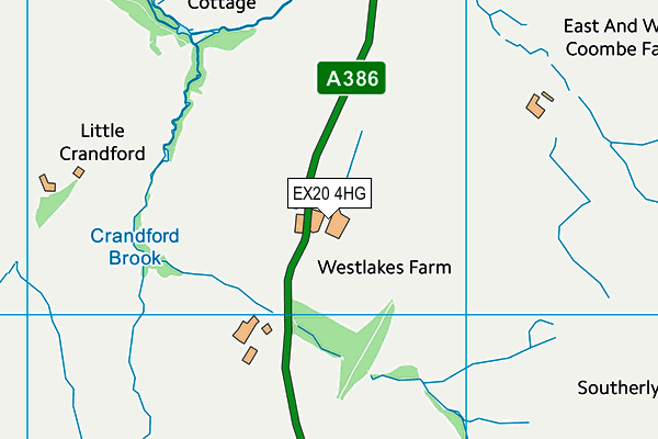 EX20 4HG map - OS VectorMap District (Ordnance Survey)