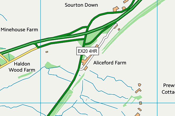 EX20 4HR map - OS VectorMap District (Ordnance Survey)