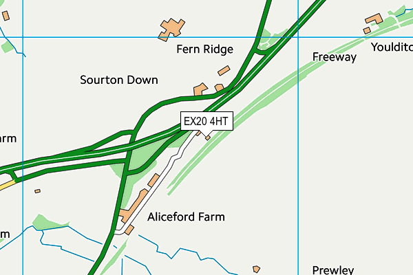 EX20 4HT map - OS VectorMap District (Ordnance Survey)