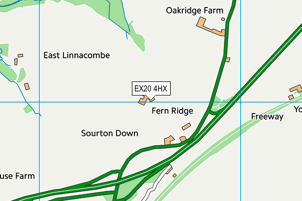 EX20 4HX map - OS VectorMap District (Ordnance Survey)