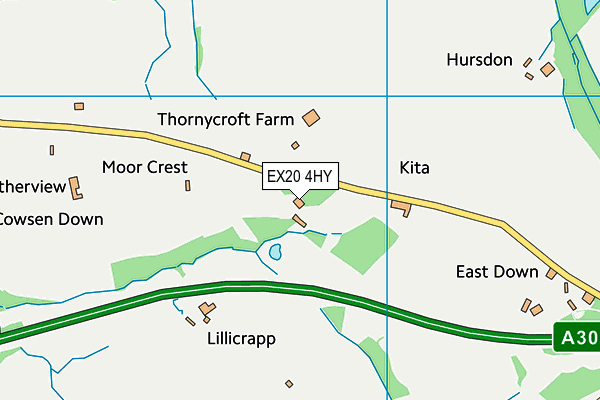 EX20 4HY map - OS VectorMap District (Ordnance Survey)