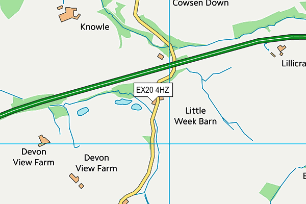 EX20 4HZ map - OS VectorMap District (Ordnance Survey)