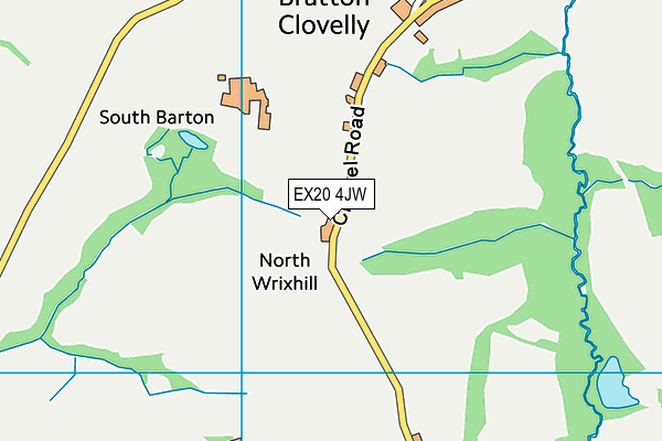 EX20 4JW map - OS VectorMap District (Ordnance Survey)