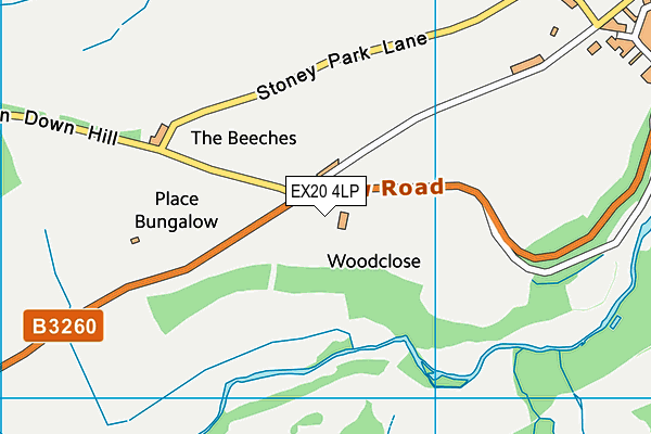 EX20 4LP map - OS VectorMap District (Ordnance Survey)