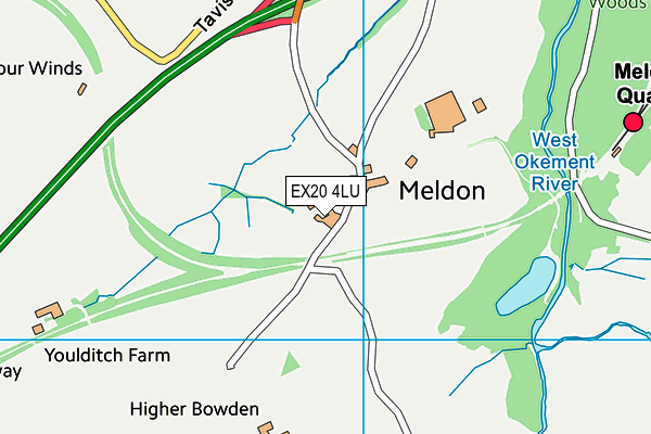 EX20 4LU map - OS VectorMap District (Ordnance Survey)