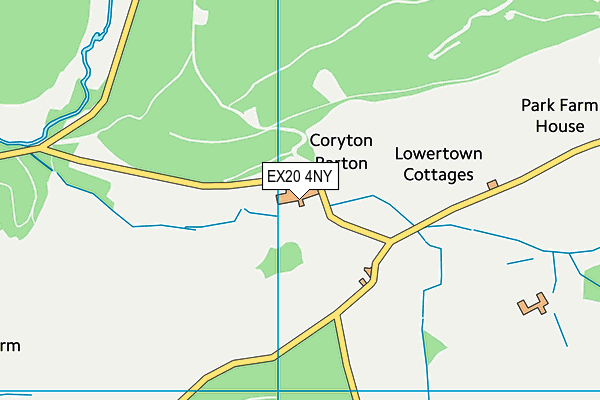 EX20 4NY map - OS VectorMap District (Ordnance Survey)