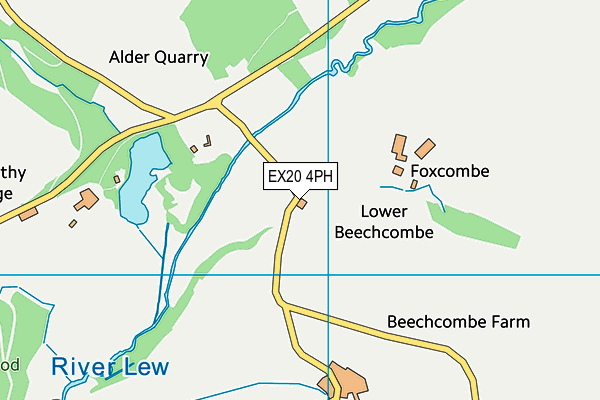 EX20 4PH map - OS VectorMap District (Ordnance Survey)