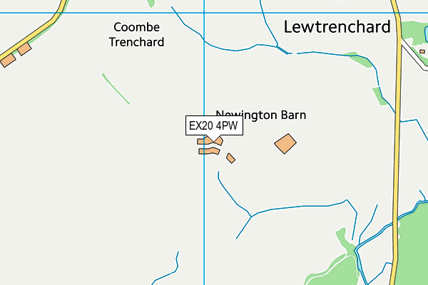 EX20 4PW map - OS VectorMap District (Ordnance Survey)