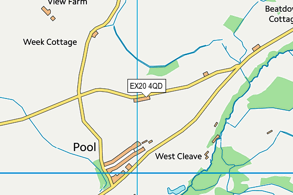 EX20 4QD map - OS VectorMap District (Ordnance Survey)