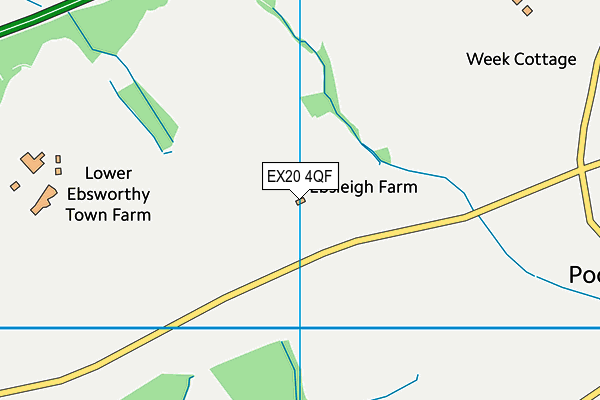 EX20 4QF map - OS VectorMap District (Ordnance Survey)