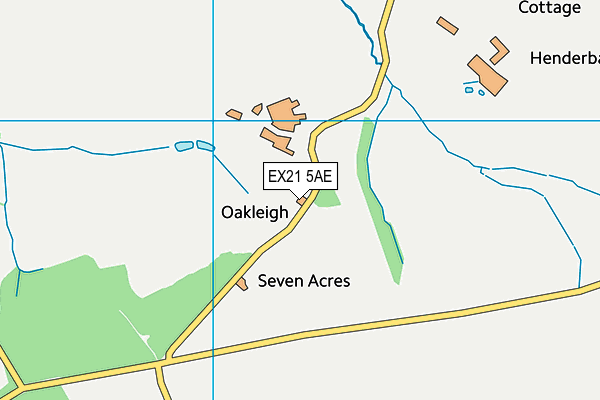 EX21 5AE map - OS VectorMap District (Ordnance Survey)