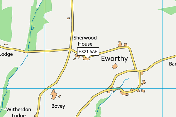 EX21 5AF map - OS VectorMap District (Ordnance Survey)