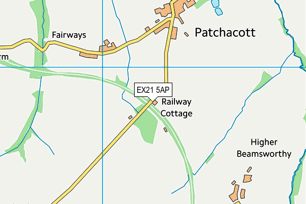 EX21 5AP map - OS VectorMap District (Ordnance Survey)