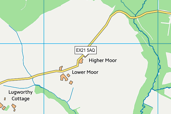 EX21 5AQ map - OS VectorMap District (Ordnance Survey)