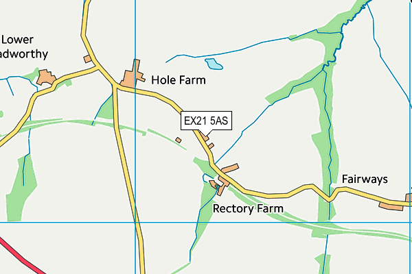 EX21 5AS map - OS VectorMap District (Ordnance Survey)