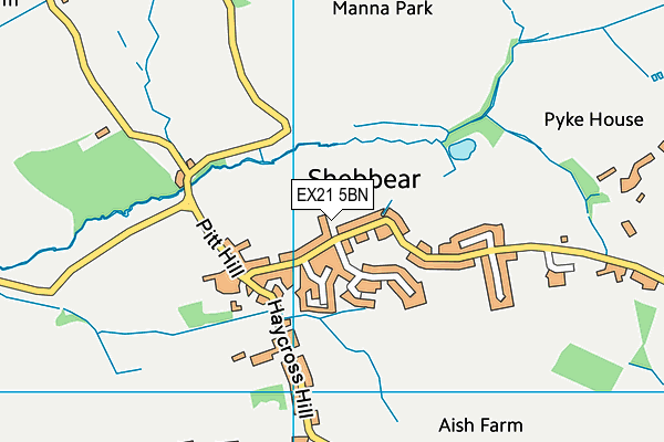 EX21 5BN map - OS VectorMap District (Ordnance Survey)