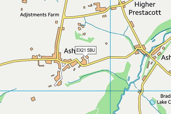 EX21 5BU map - OS VectorMap District (Ordnance Survey)