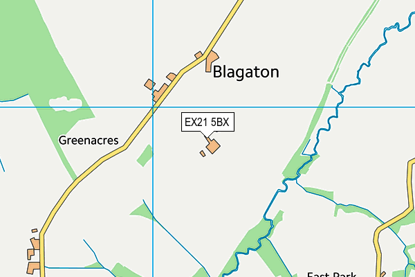 EX21 5BX map - OS VectorMap District (Ordnance Survey)