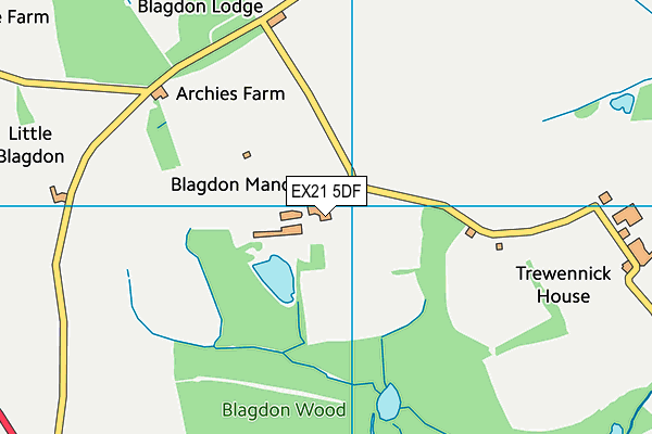 EX21 5DF map - OS VectorMap District (Ordnance Survey)