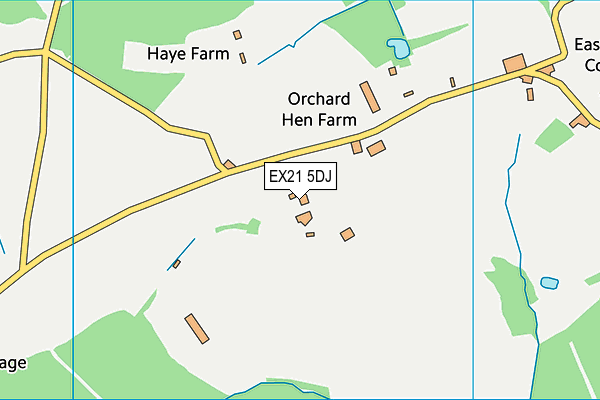 EX21 5DJ map - OS VectorMap District (Ordnance Survey)