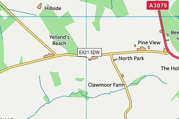 EX21 5DW map - OS VectorMap District (Ordnance Survey)