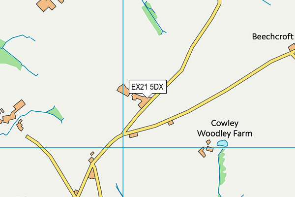 EX21 5DX map - OS VectorMap District (Ordnance Survey)