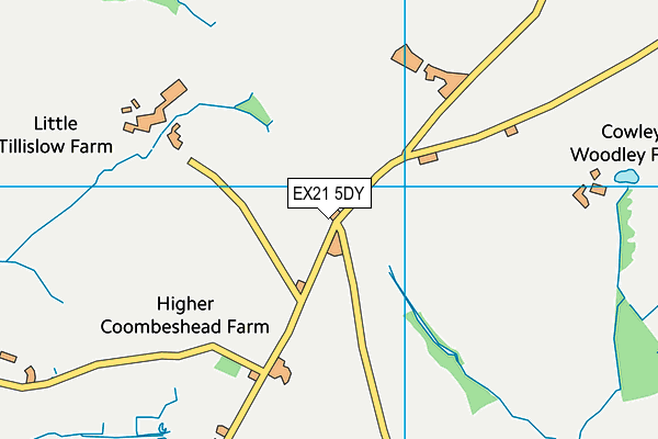 EX21 5DY map - OS VectorMap District (Ordnance Survey)