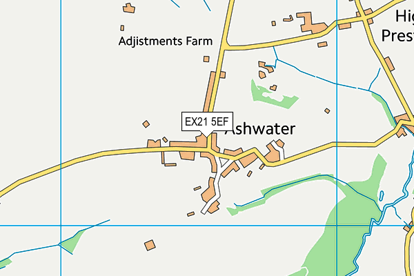 EX21 5EF map - OS VectorMap District (Ordnance Survey)