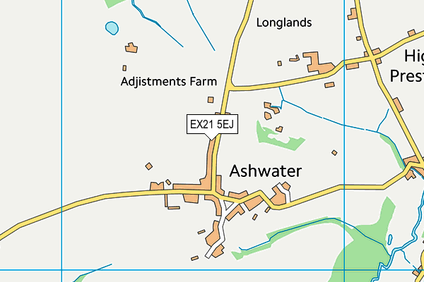 EX21 5EJ map - OS VectorMap District (Ordnance Survey)