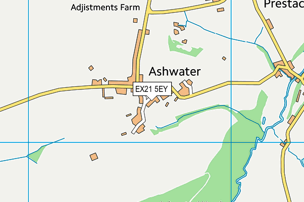 Ashwater Showfield map (EX21 5EY) - OS VectorMap District (Ordnance Survey)
