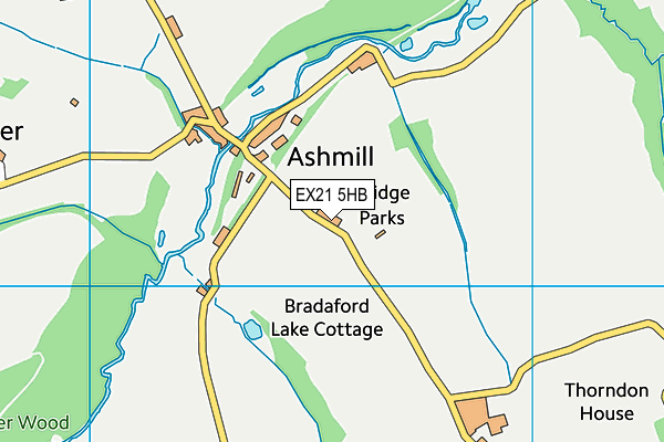 EX21 5HB map - OS VectorMap District (Ordnance Survey)