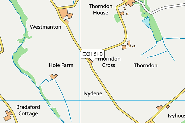 EX21 5HD map - OS VectorMap District (Ordnance Survey)