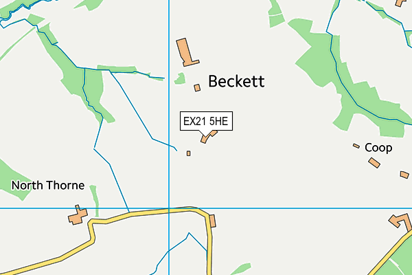 EX21 5HE map - OS VectorMap District (Ordnance Survey)