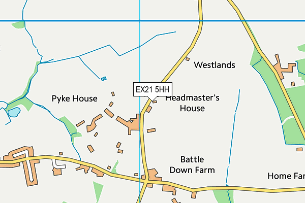 EX21 5HH map - OS VectorMap District (Ordnance Survey)