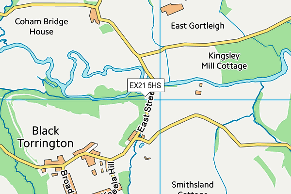 EX21 5HS map - OS VectorMap District (Ordnance Survey)