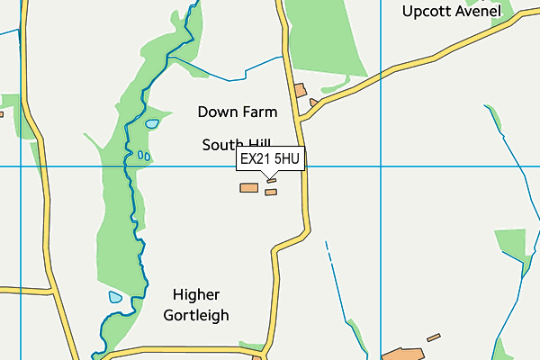 EX21 5HU map - OS VectorMap District (Ordnance Survey)