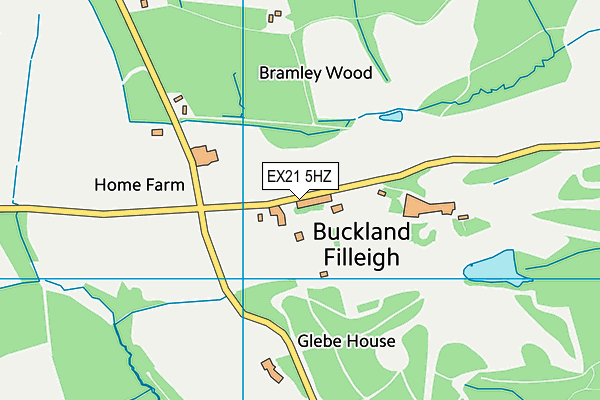 EX21 5HZ map - OS VectorMap District (Ordnance Survey)