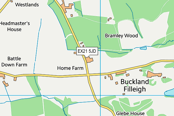 EX21 5JD map - OS VectorMap District (Ordnance Survey)