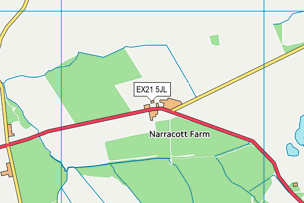 EX21 5JL map - OS VectorMap District (Ordnance Survey)