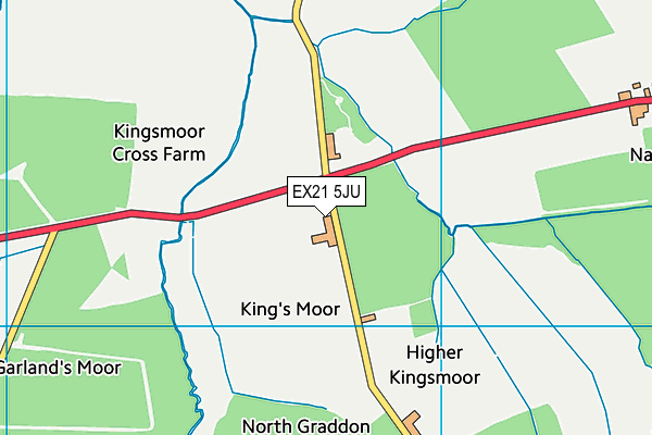 EX21 5JU map - OS VectorMap District (Ordnance Survey)