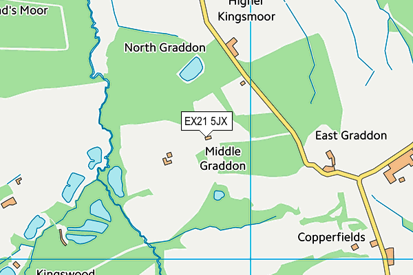 EX21 5JX map - OS VectorMap District (Ordnance Survey)