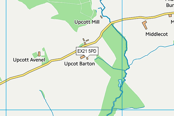 EX21 5PD map - OS VectorMap District (Ordnance Survey)